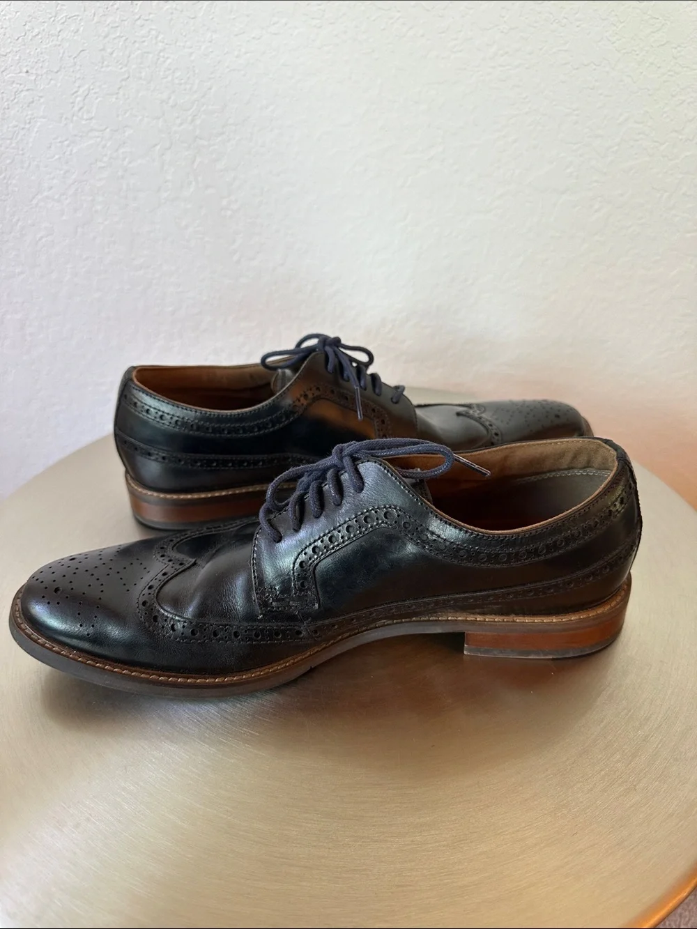 Aldo Black Leather Wingtip Derby Shoes Sz11